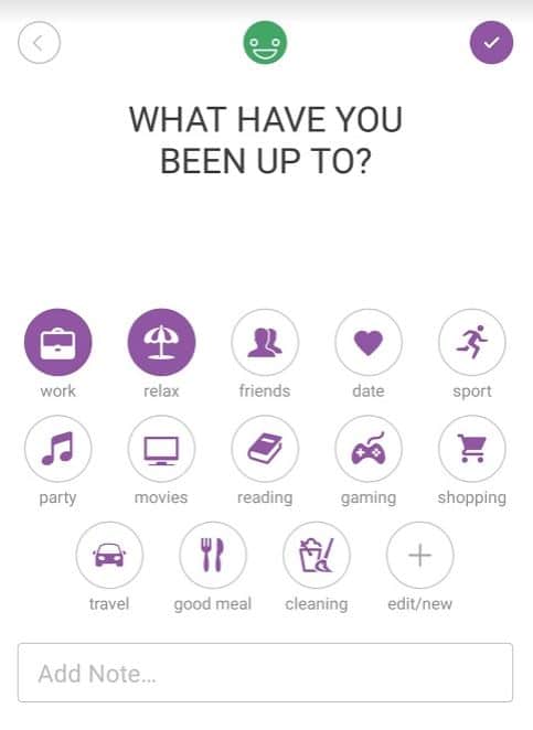 daylio review add labels activities