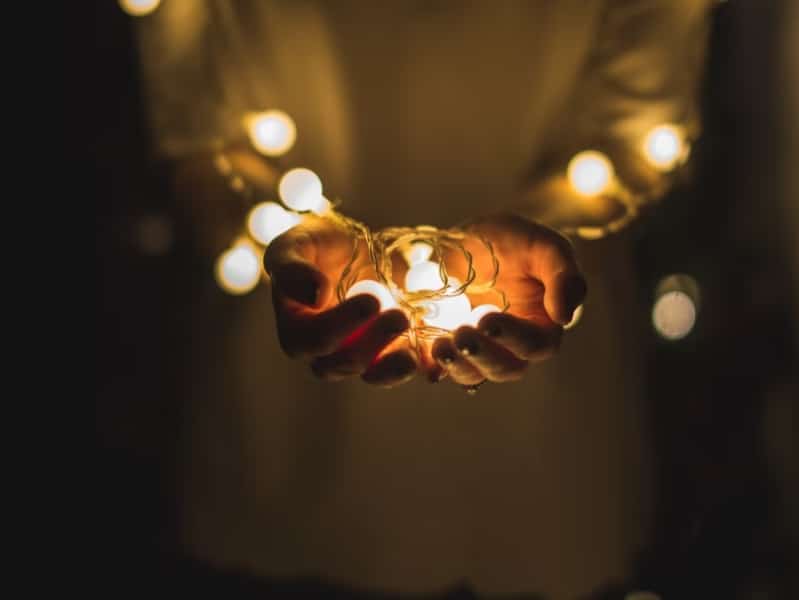 person holding lightbulbs in hands