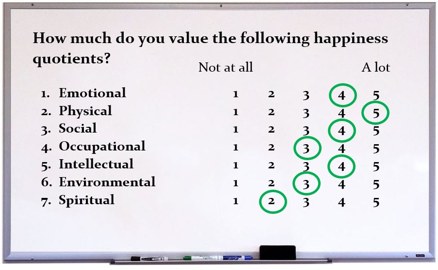 value happiness quotient my test questionnaire