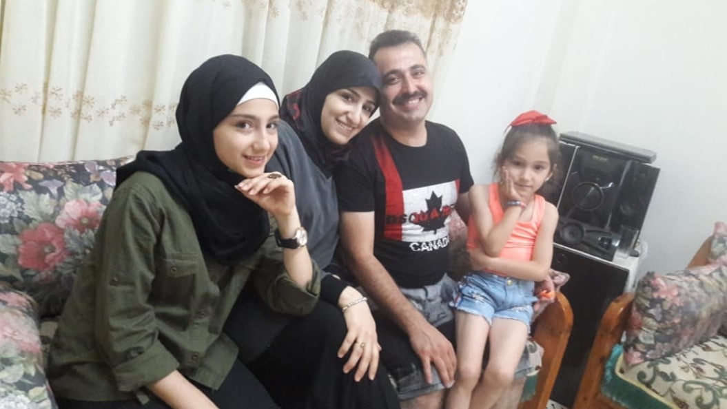 happy syrian family in lebanon