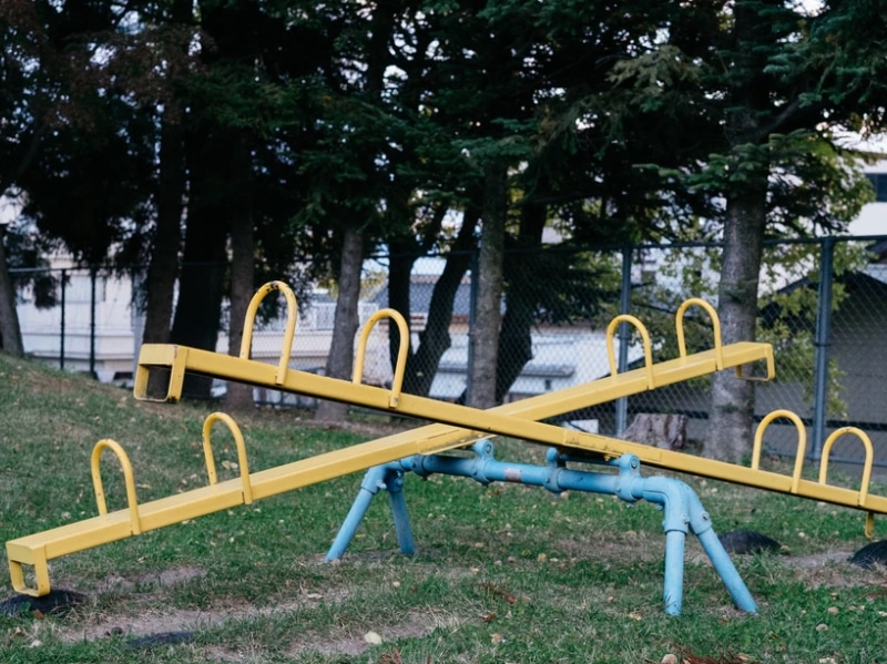 seesaw in garden