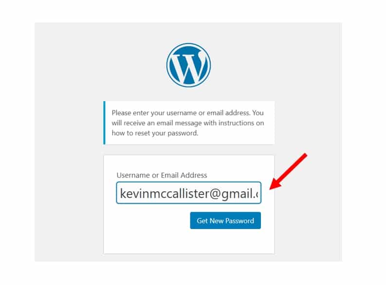 THD get new password page