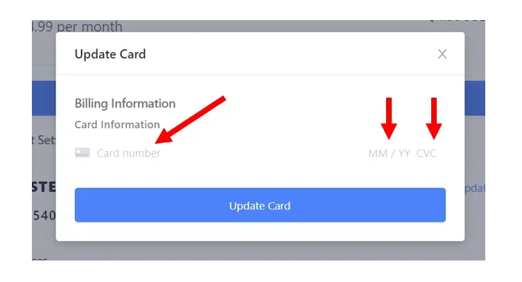 THD update payment details window