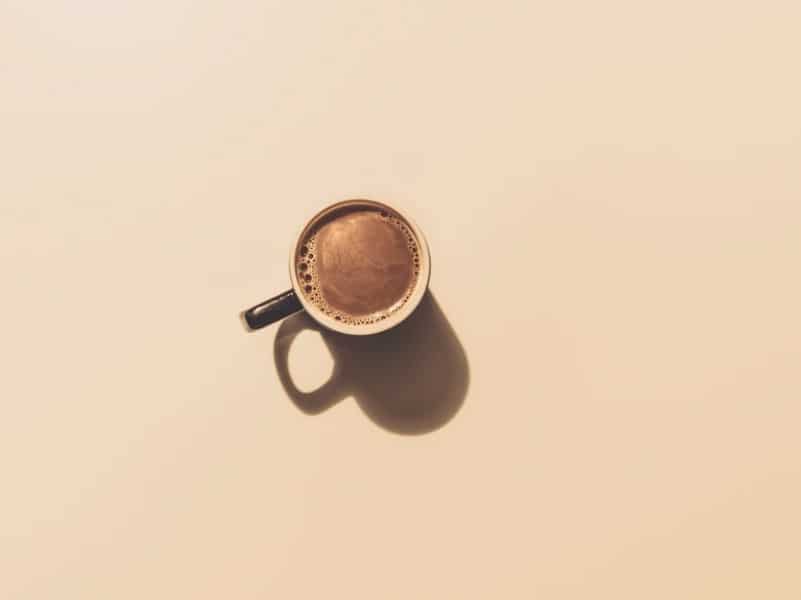 cup of coffee on blank background