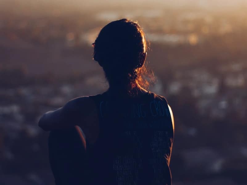 woman staring distance