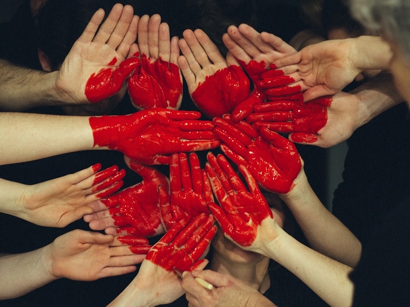 hands showing heart uniform solidarity