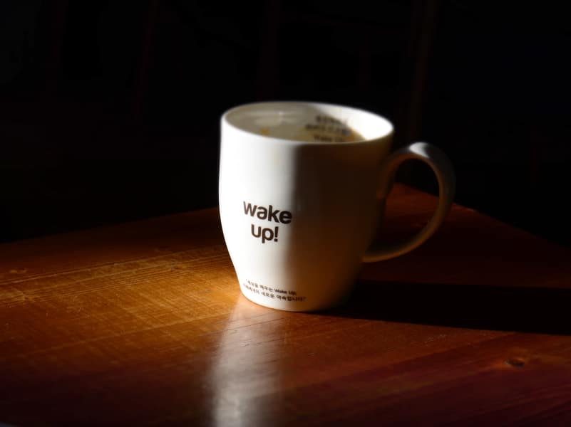 wake up coffee on table