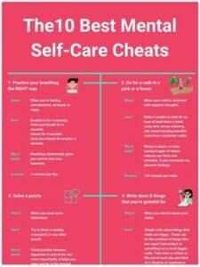 Thumbnail Mental Self-Care Cheat Sheet by Tracking Happiness