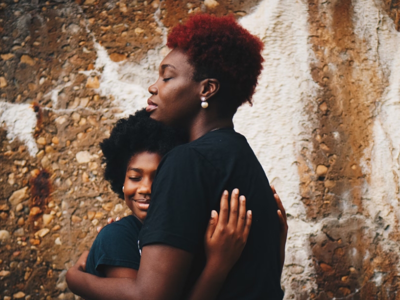 two women hugging