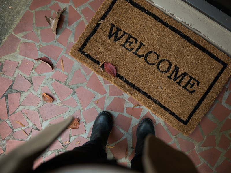 Person on doormat