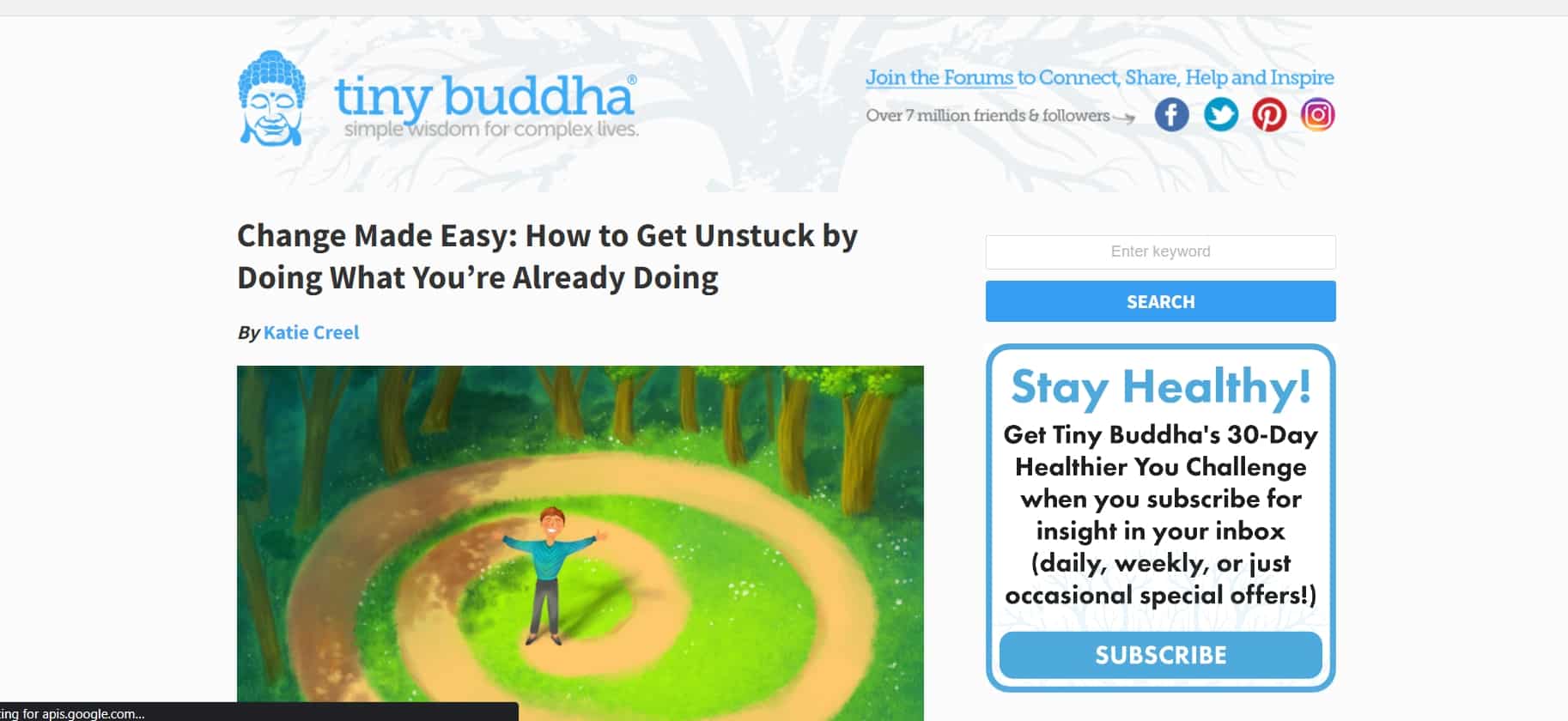 tiny buddha page example